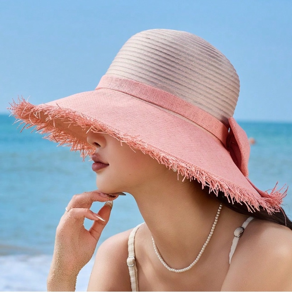 🆕 Dome Straw-Fabric Hat